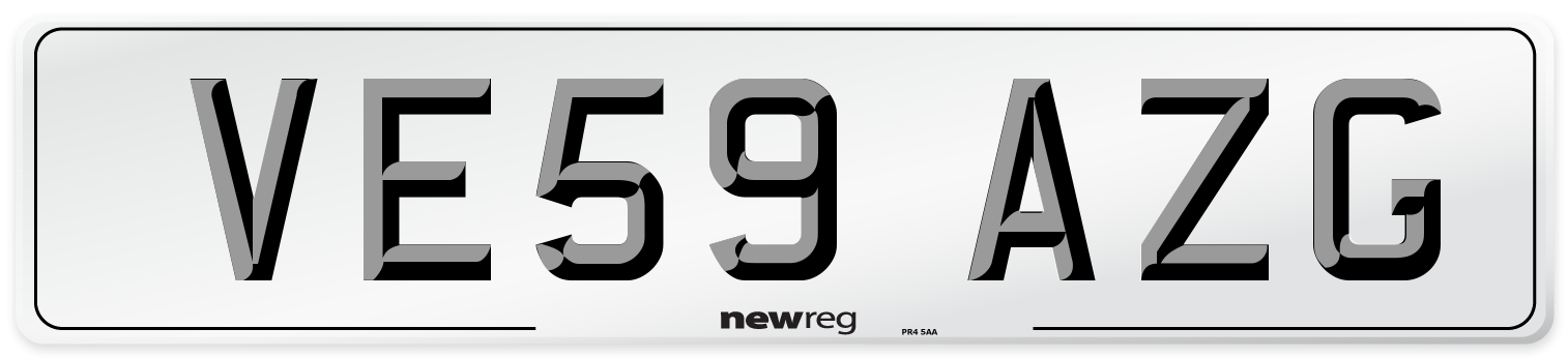 VE59 AZG Number Plate from New Reg